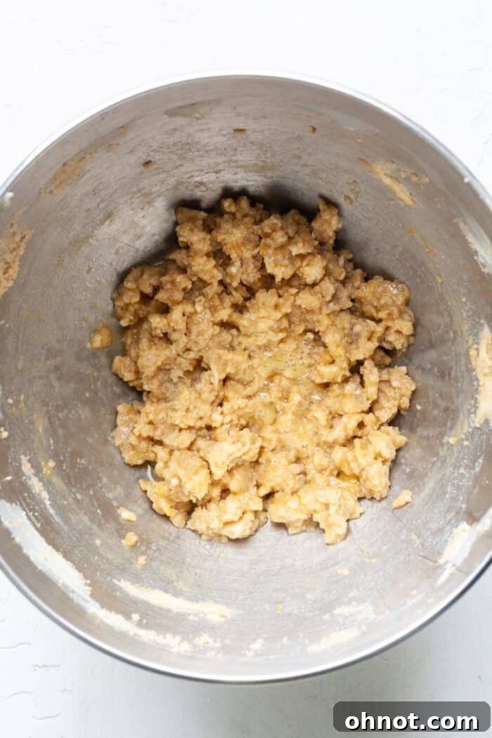 Eggs, butter and brown sugar in mixing bowl
