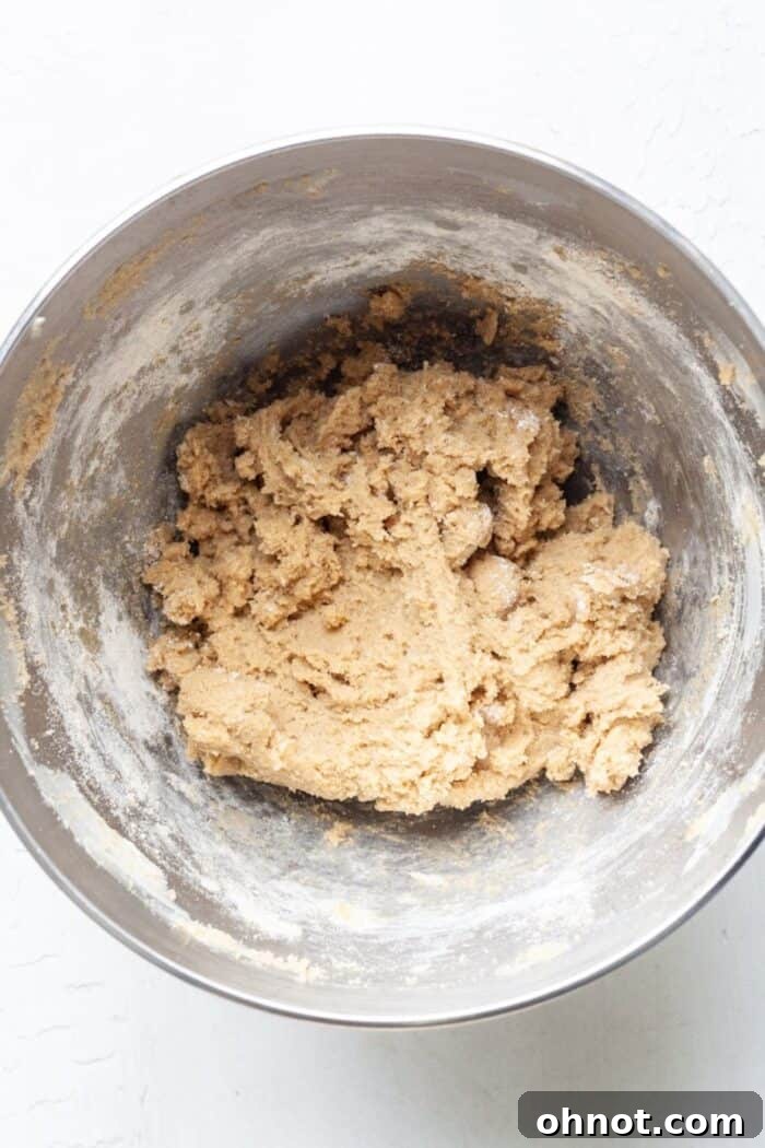 Oat flour cookie dough in bowl
