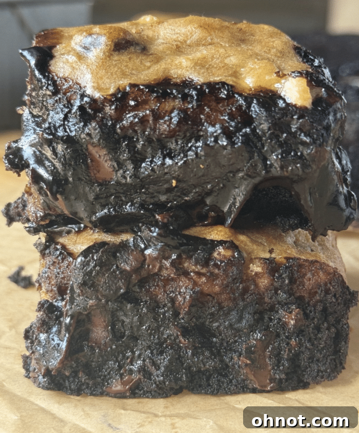 Banana bread brookies, showcasing the layered texture.