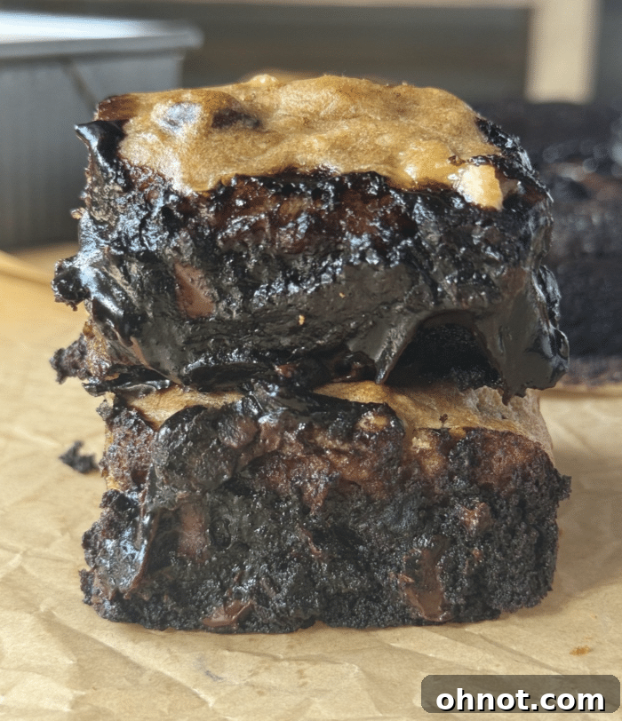Fudge brookie bars cut into squares.