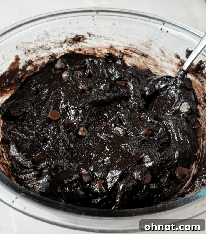 Bowl of brownie batter.