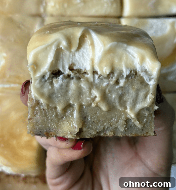 Close up of banana cake.