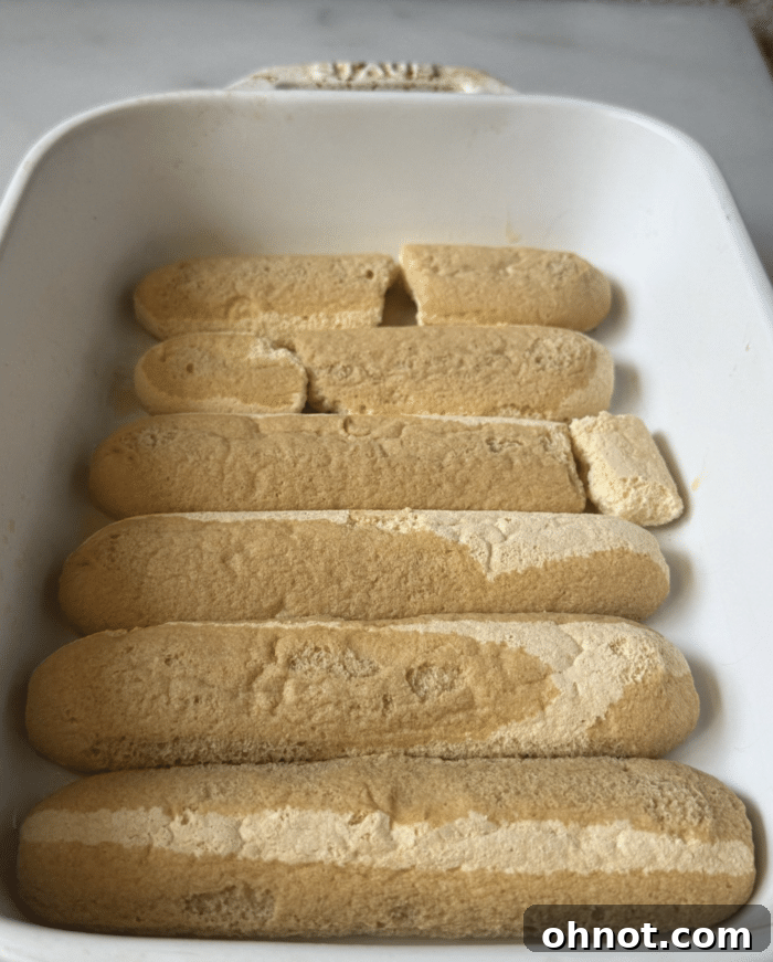 Lady fingers in pan.