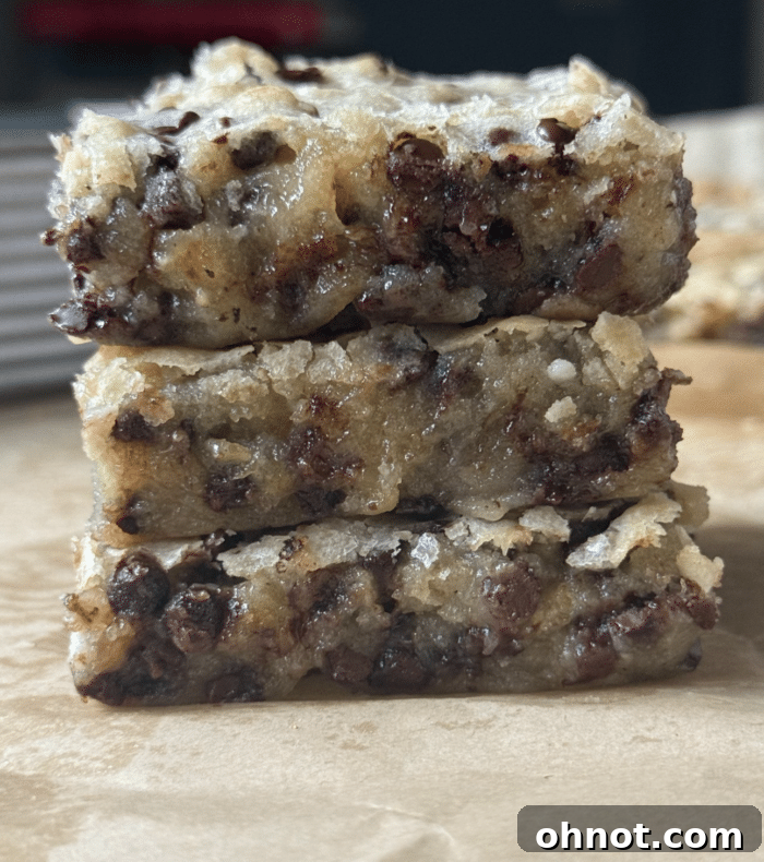 Stack of banana bars.