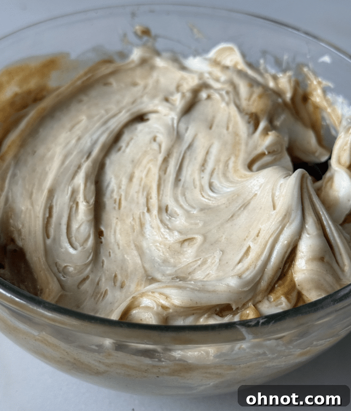 Thick topping in bowl.