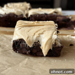 Brownies with peanut butter frosting.
