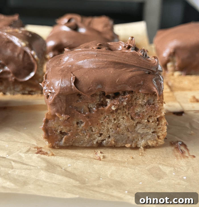 Gooey banana bread bars.