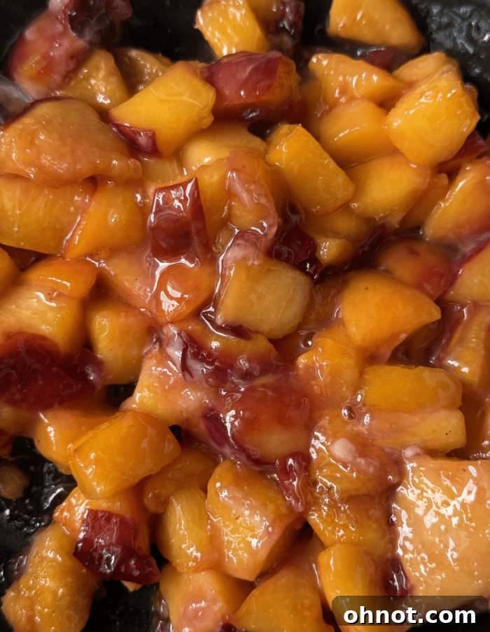 Peach cobbler filling.