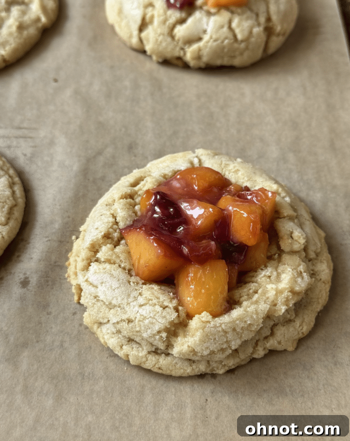Sugar cookie with fruit.