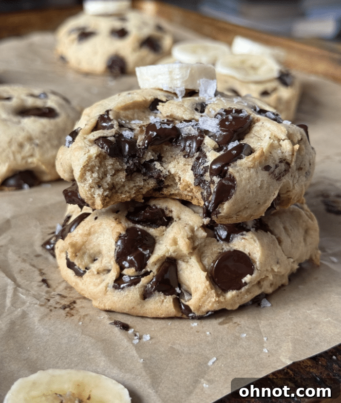Brown Butter Banana Cookies Recipe – Chewy, Caramelized Flavor 3 Sliced fruit on cookie.