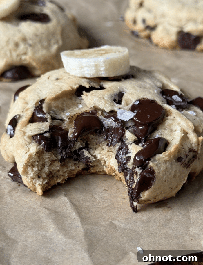Brown Butter Banana Cookies Recipe – Chewy, Caramelized Flavor 8 Close up of banana cookies.