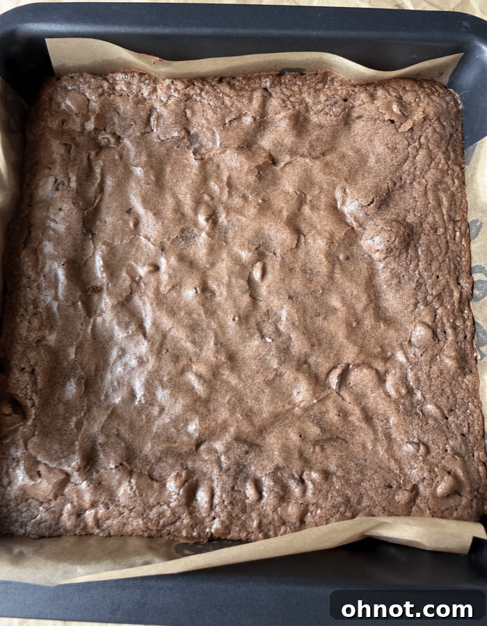 Square pan with brownies.