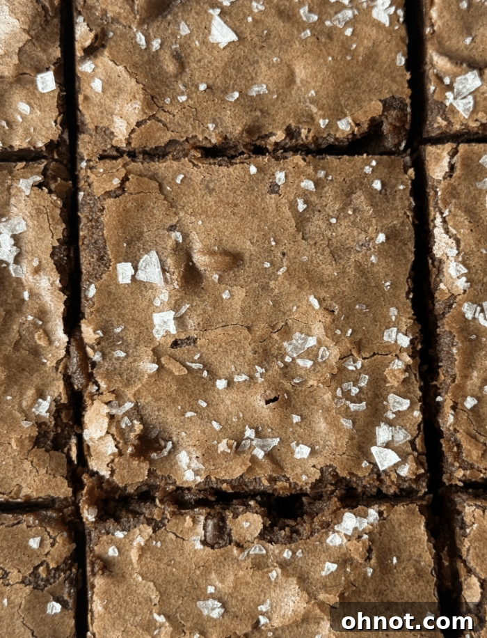 Flaky sea salt on brownies.