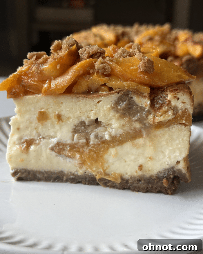 Peach cobbler cheesecake.