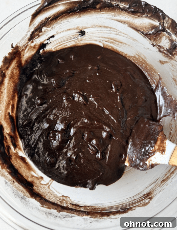 Brown batter in bowl.
