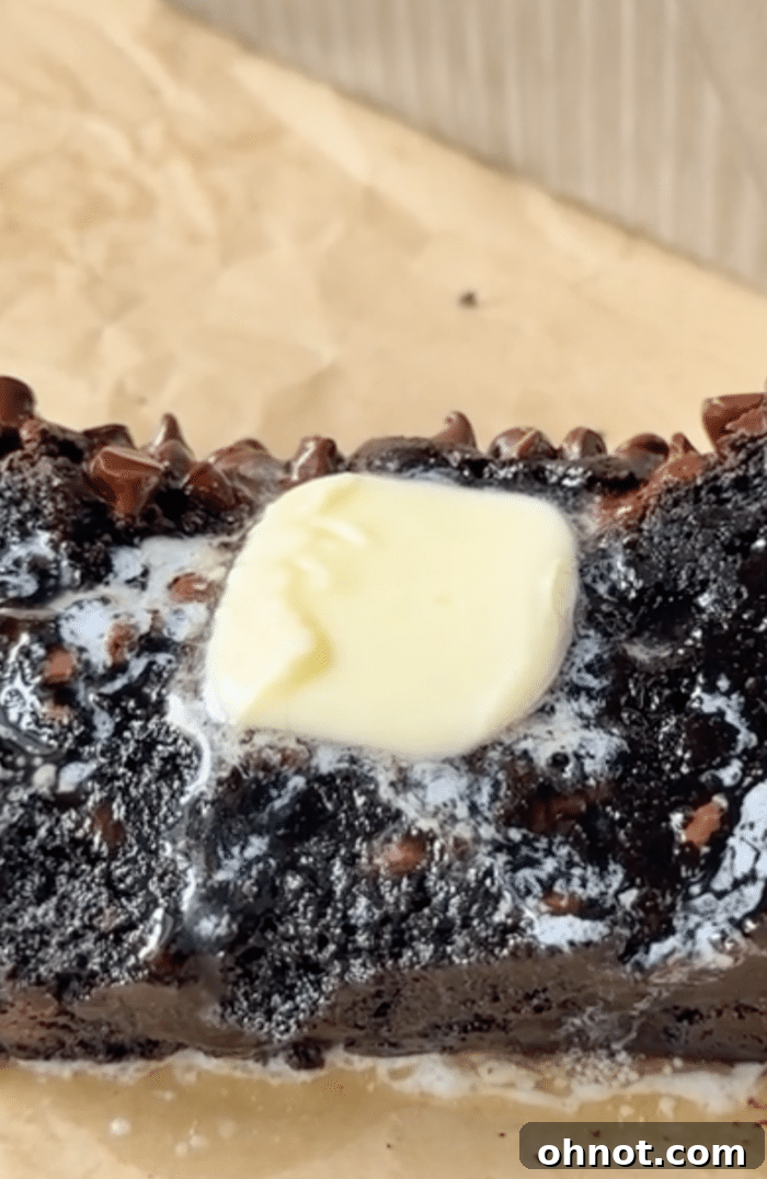 Brownie bread with butter.