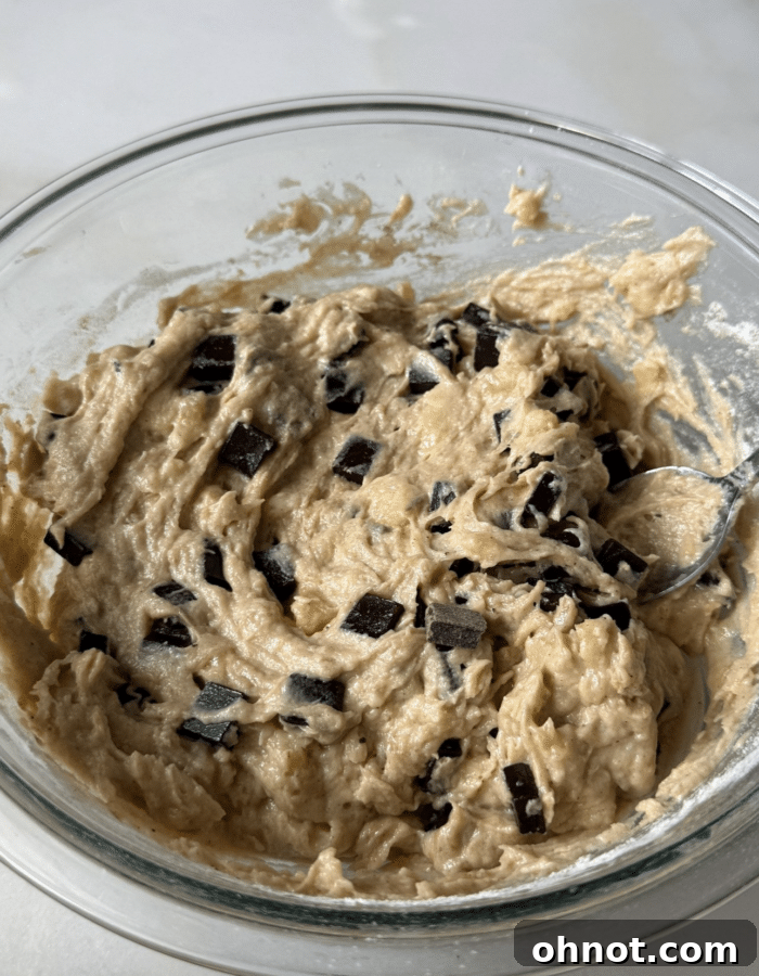 Chocolate chunk bread batter.