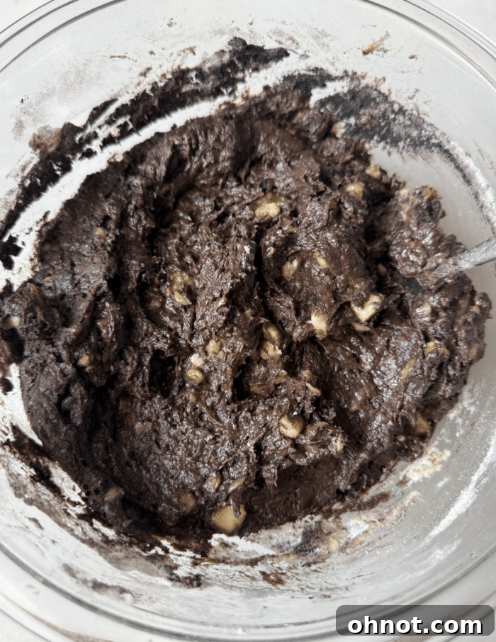 Dark loaf batter.