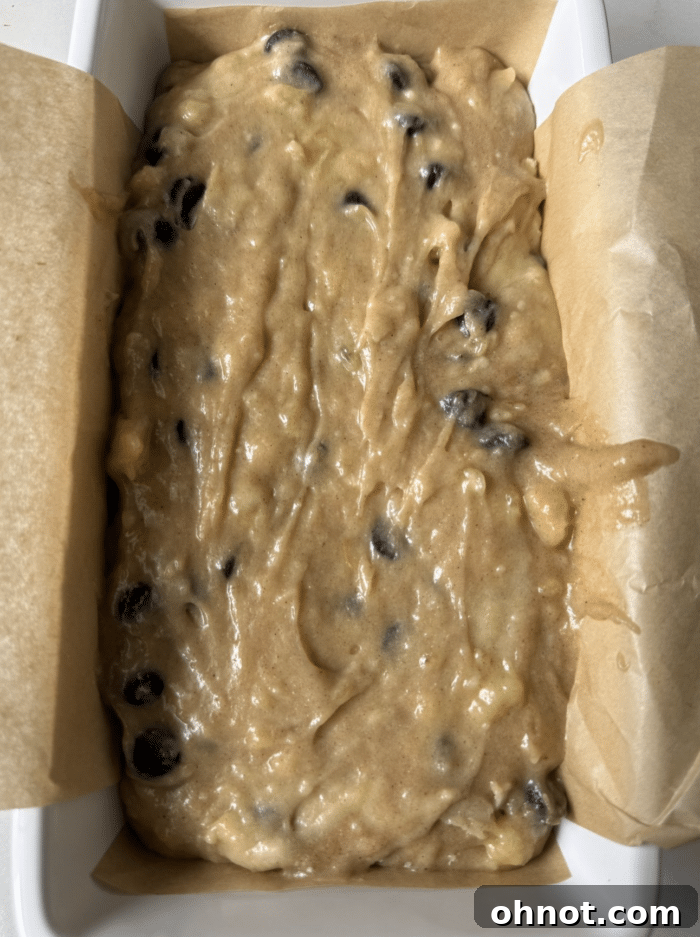 Brown loaf batter in pan.