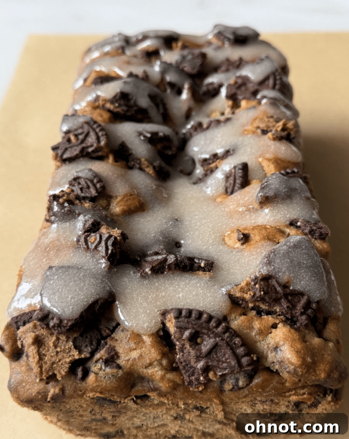 Cookies and cream banana bread.