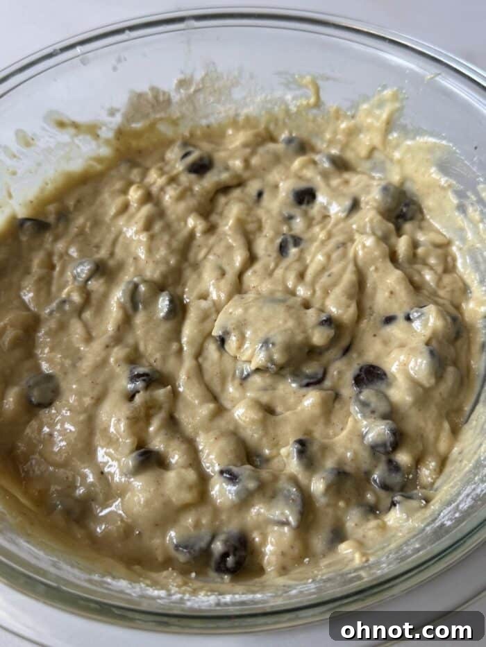 Batter in loaf bowl.